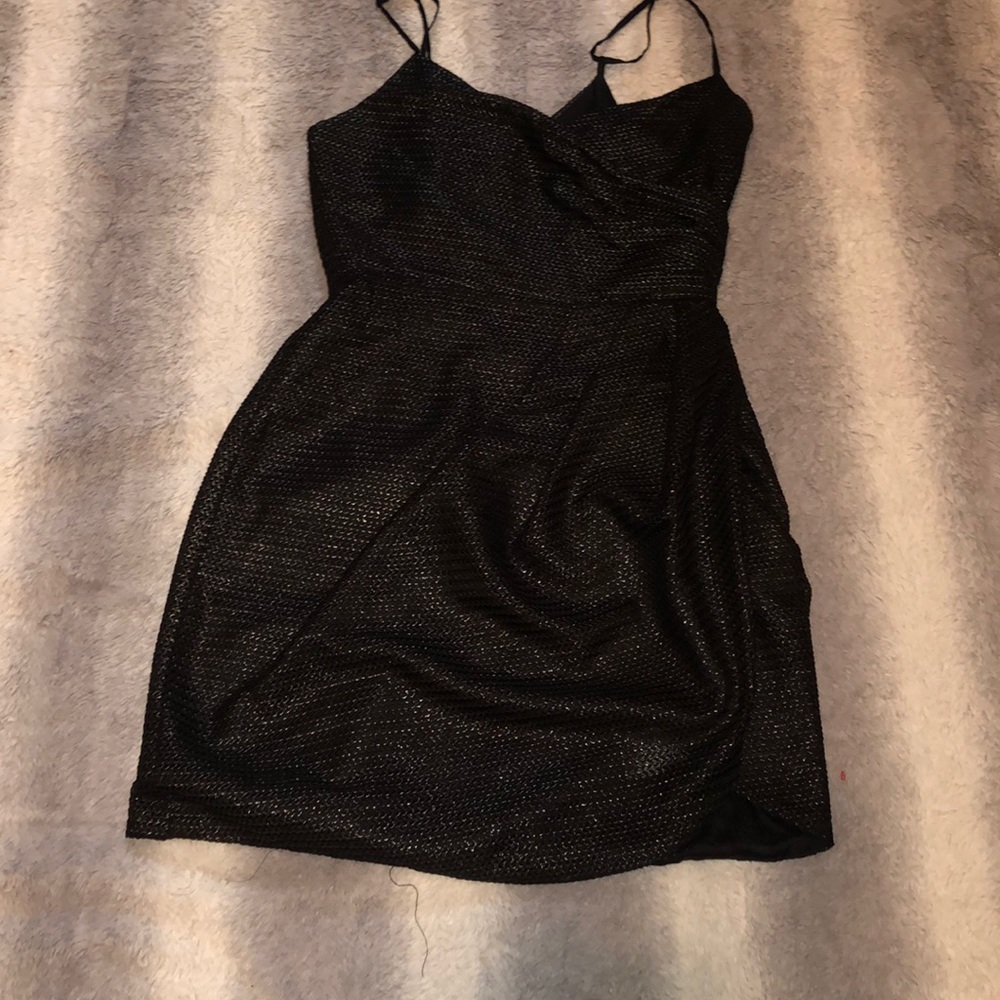 Black silver sparkles night out dress